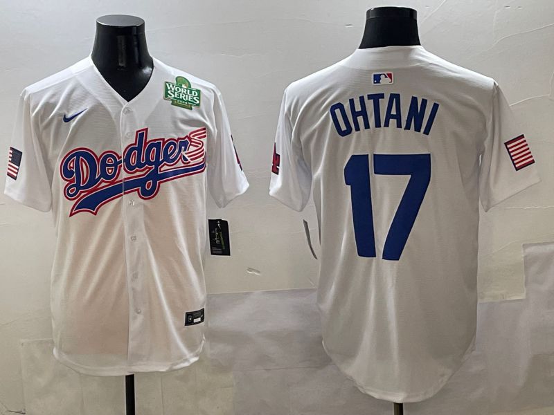 Men Los Angeles Dodgers 17 Ohtani White Second generation Joint Name Nike 2025 MLB Jersey style 5